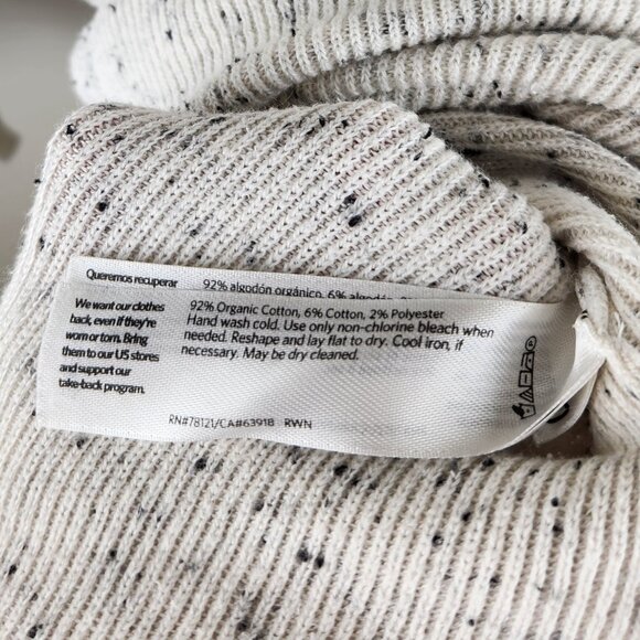 Eileen Fisher Organic Cotton Speckle Boxy Crewneck Tunic Sweater sz L - Picture 10 of 10